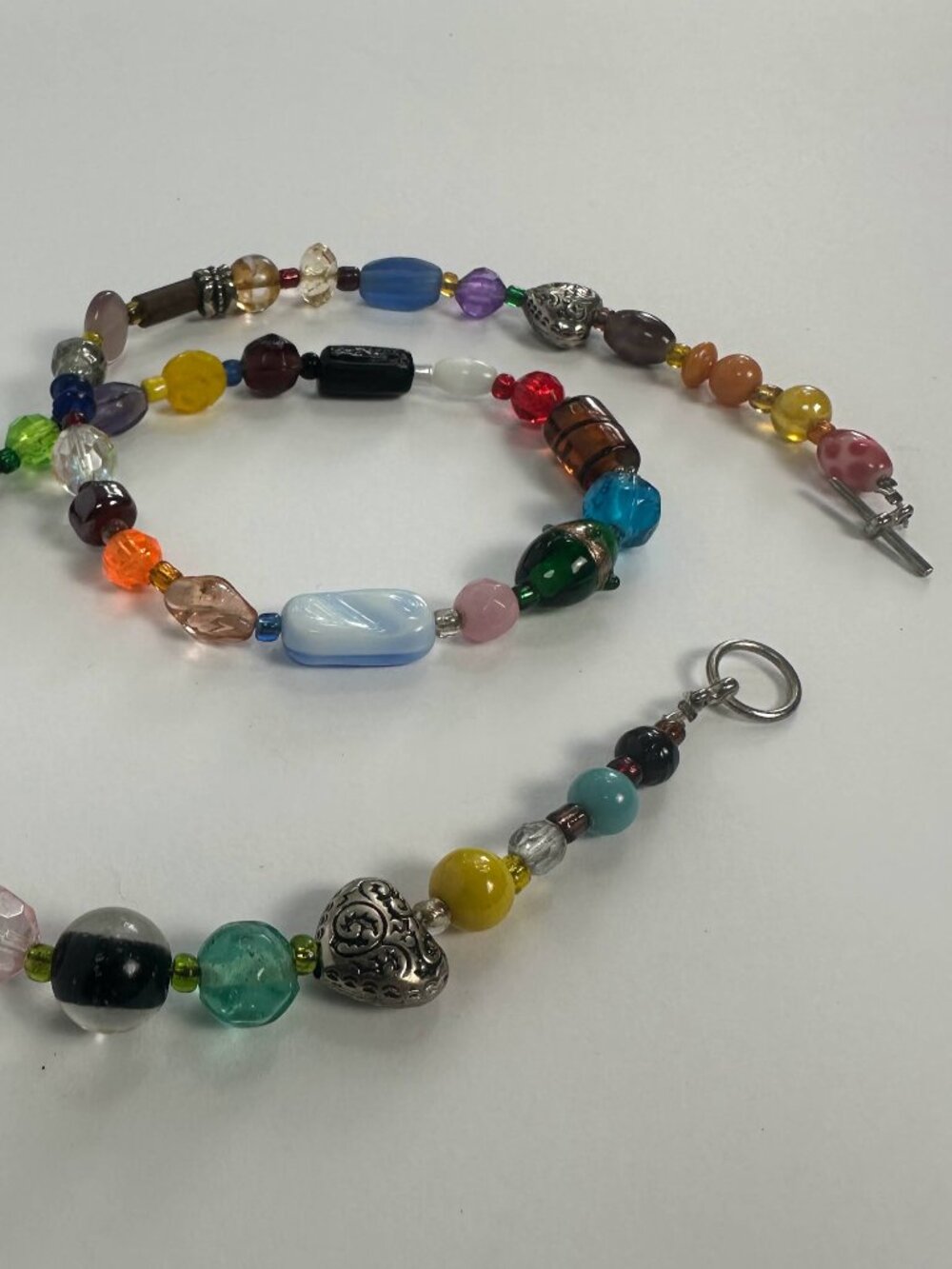 Handmade Colorful Beaded Necklace | Eclectic Artisan Glass Beads - Picture 8 of 9